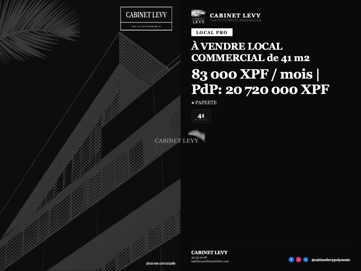 Local sur Papeete de 41m2
